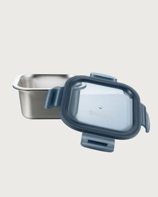 Square Stainless Steel Container with 4-Lock Lid