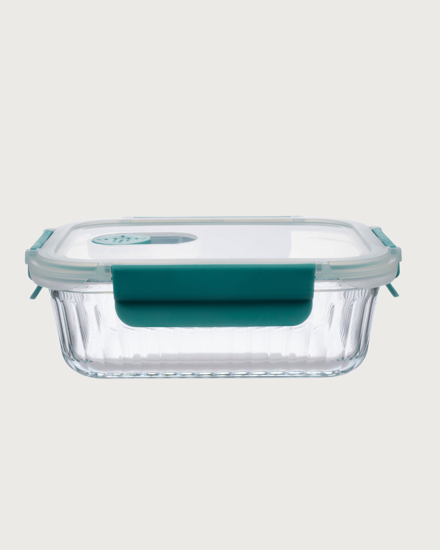Rectangle Striped Glass Container