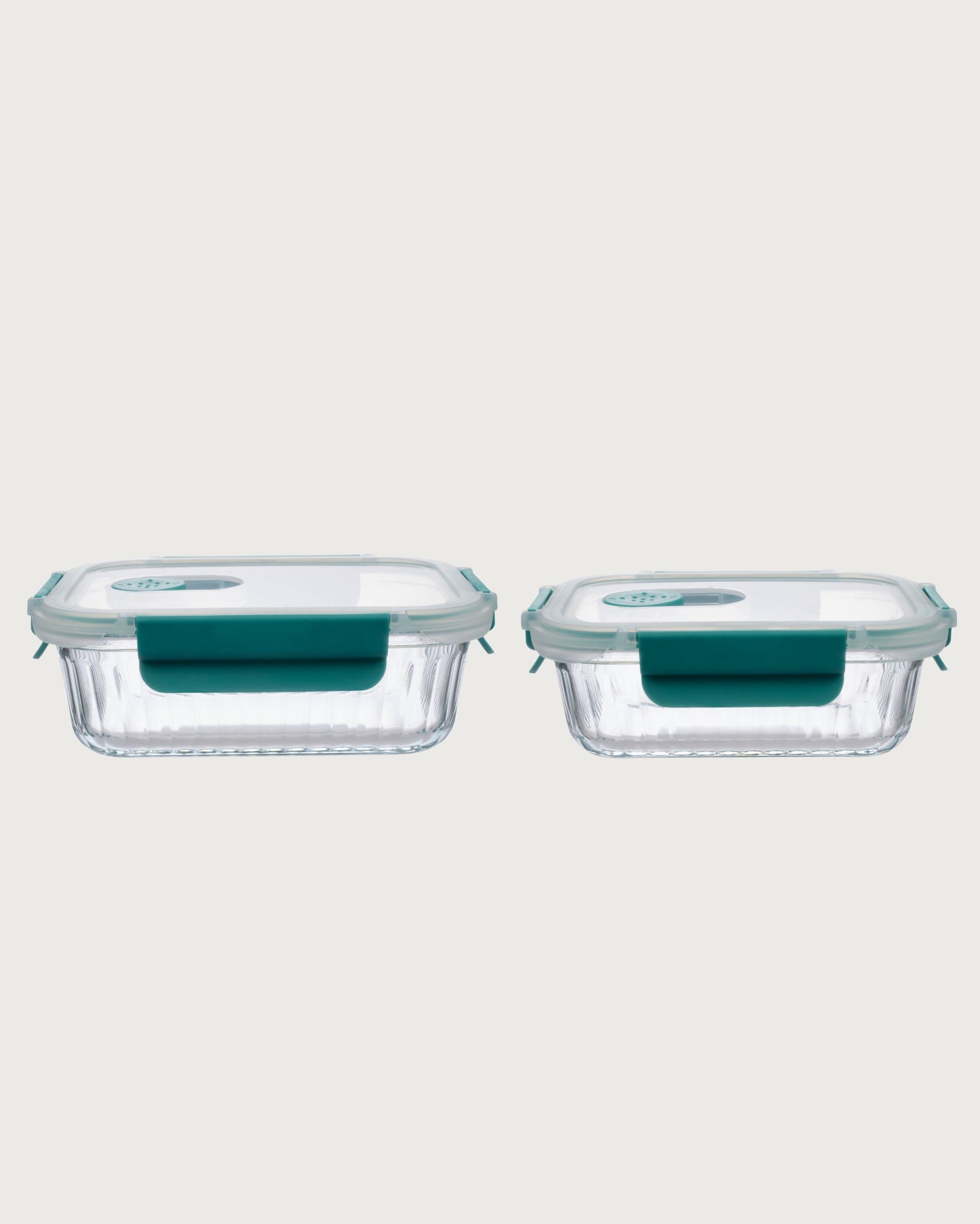 Rectangle Striped Glass Container