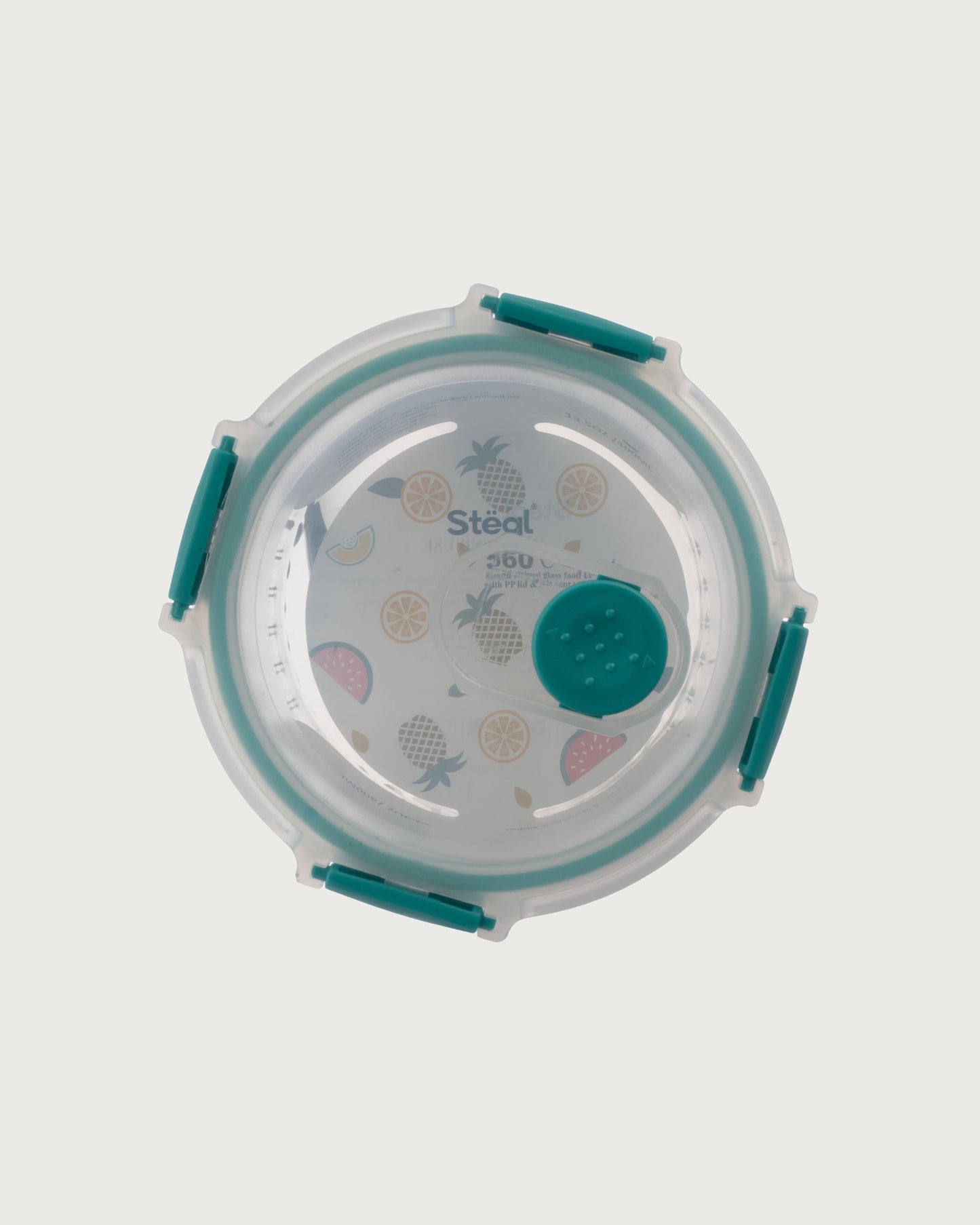 Round Striped Glass Container
