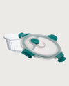 Round Striped Glass Container