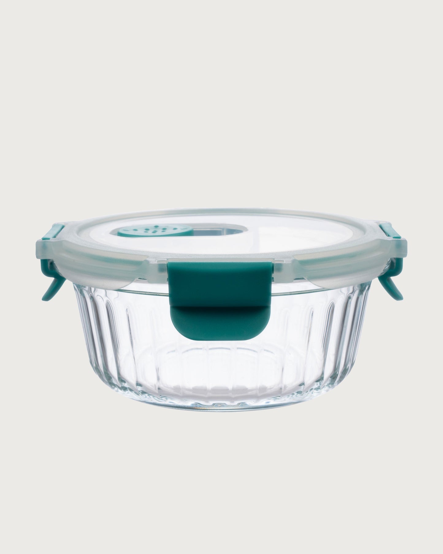 Round Striped Glass Container