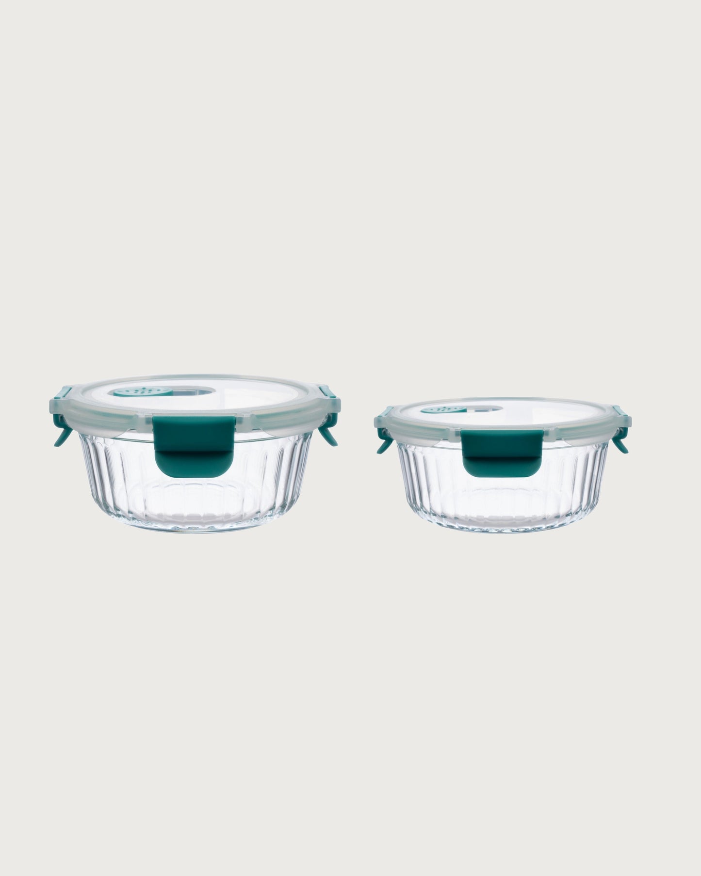 Round Striped Glass Container