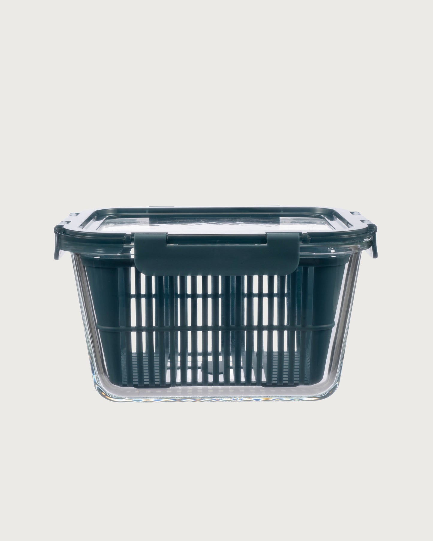 Glass Container With Drain Basket