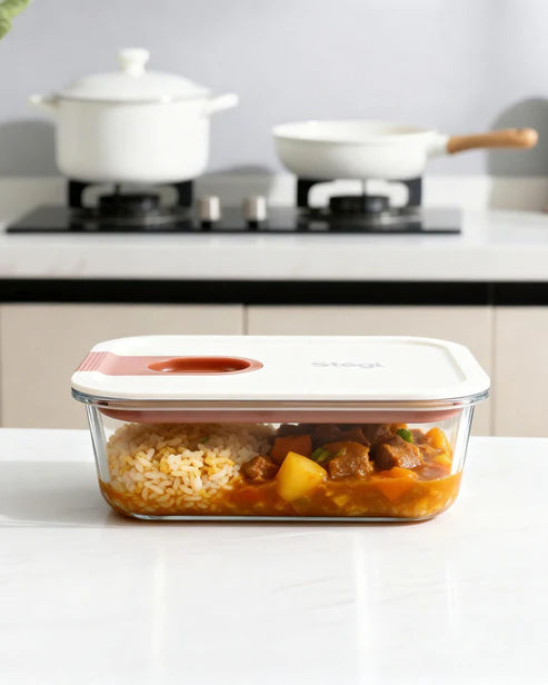 Easy Slide Glass Container