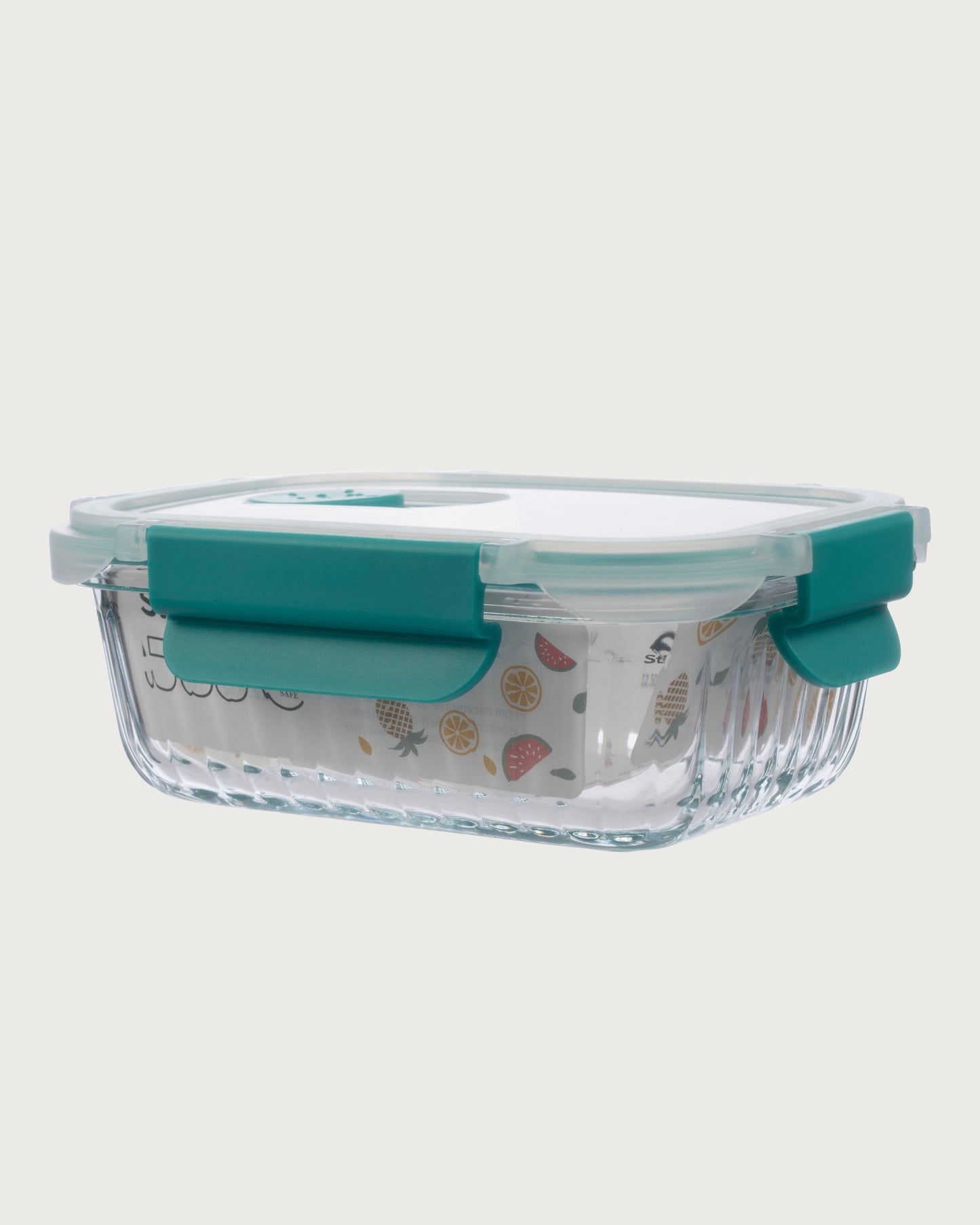 Rectangle Striped Glass Container