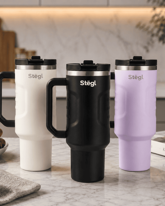 Stainless Steel Tumbler Set With Handle